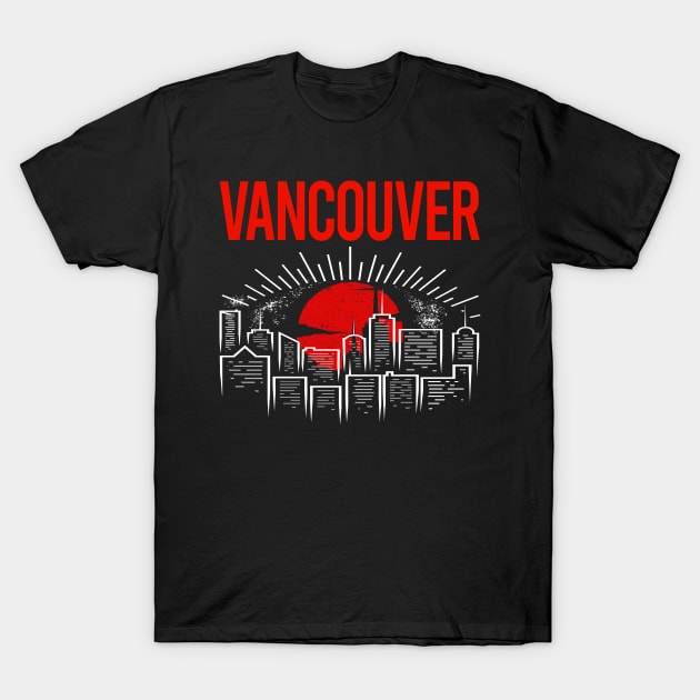 Red Moon Vancouver T-Shirt by flaskoverhand